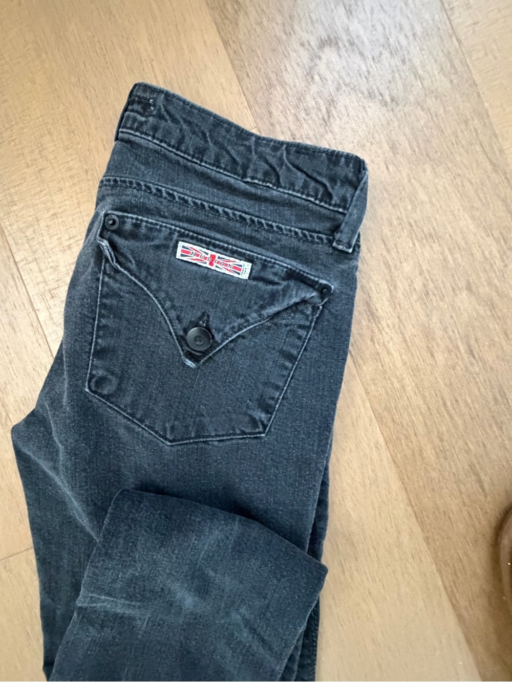 Hudson Women's Black Jeans with Button-Flap Pocket